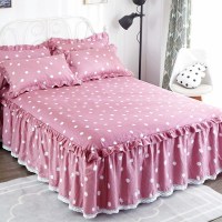 美帮汇全棉床罩床套防滑床裙式单件全棉保护防尘罩1.5米1.8m床单1三件套 甜点日记 180x200[单件床裙]