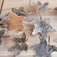 美帮汇实木装饰挂串 白桦木造型挂饰 拍摄道具 圣诞饰品花环DIY D白桦枫叶串自然色