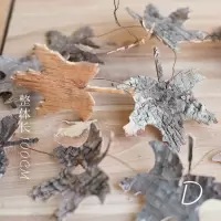 美帮汇实木装饰挂串 白桦木造型挂饰 拍摄道具 圣诞饰品花环DIY D白桦枫叶串自然色