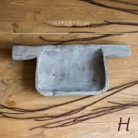 美帮汇手工桐木收纳器皿装饰托盘木盘木碗花器做旧美式欧式摆件 H