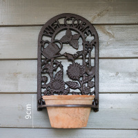 美帮汇铸铁花盆托架 古典花纹装饰壁挂件杂货花园户外庭院欧式复古 搭配5