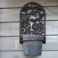 美帮汇铸铁花盆托架 古典花纹装饰壁挂件杂货花园户外庭院欧式复古 搭配6