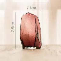 美帮汇蓝冰手工玻璃器皿工艺玻璃花瓶花插花器装饰摆件桌面 B夕颜