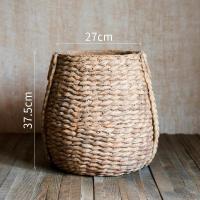 美帮汇特大型号花器花盆超大花瓶装饰落地摆件户外别墅庭院花园 大型草编造型花器(中号)底部已打孔 大