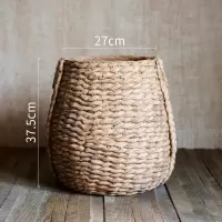 美帮汇特大型号花器花盆超大花瓶装饰落地摆件户外别墅庭院花园 大型草编造型花器(中号)底部已打孔 大