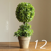 美帮汇仿真树球盆景 咖盆 绿植盆栽 花球球桌面餐桌装饰品 12