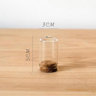 美帮汇软木塞玻璃罩 装饰摆件微景观干花标本公仔玩偶瓶DIY A(3cmX5cm)