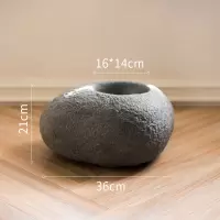 美帮汇水泥大石头异形花器 花盆 艺术风格庭院装饰摆件造景道具 水泥大石头花器C 大