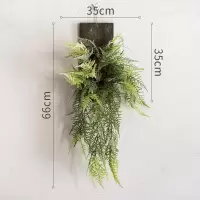 美帮汇仿真云竹垂吊壁挂 装饰绿植花艺套装设计师空间陈列 文竹 云竹木吊(大)