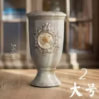 美帮汇美式乡村陶瓷花瓶 花器 花柱花台冰裂纹艺术装饰台面摆放 2