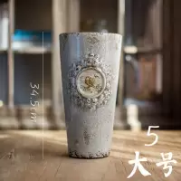 美帮汇美式乡村陶瓷花瓶 花器 花柱花台冰裂纹艺术装饰台面摆放 5