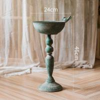 美帮汇铁艺高脚花盆 鸟食盆 复古花器花园庭院装饰杂货欧式乡村 高脚花器(小号) 大