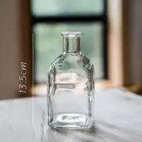 美帮汇小型玻璃器皿小花瓶花器 透明干花插花小号水培客厅装饰摆件 C经典细口瓶