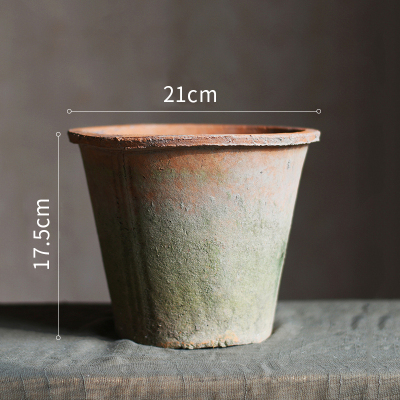 美帮汇自然生长青苔红陶花盆经典素朴日式风格种植器皿杂货花园 S 大