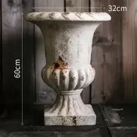 美帮汇古旧锈痕罗马柱盆大型花盆花瓶装饰摆件庭院花园橱窗陈列 D款 大