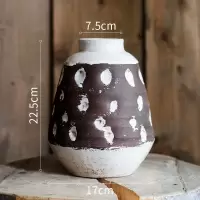 美帮汇手工陶瓷花瓶花器 美式粗放复古做旧古董风 艺术风格摆件 陶瓶“洞心”