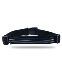 南极豹(nanjibao)户外健身跑步单口腰包 莱卡料防水拉链反光运动腰带 户外单口腰包 黑色均码