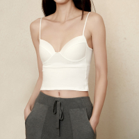 原创赫本领V领棉质带胸垫吊带短款露腰美背背心女夏季薄款聚拢文胸外穿内搭打底内衣亲肤透气
