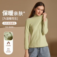 80-145斤秋冬加绒加厚阳离子半高领打底衫上衣长袖保暖秋衣