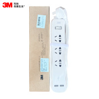 3M接线板插线板USB办公接线板1.8米排插插座阻燃耐高温电风扇配件白色