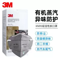 3M 9541活性炭口罩KN95等级防雾霾PM2.5防异味装修防粉尘有机气体25只装-独立装