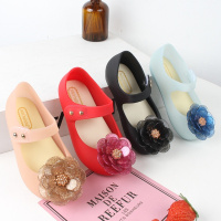 2019夏季新款女童鞋公主鞋中小童魔术贴学生花朵舒适防滑儿童单鞋