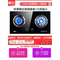 高配款钢化玻璃+九腔猛火鸳鸯灶 熄火保护 天然气 新飞煤气灶双灶家用嵌入式天然气猛火燃气灶台式液化气大火力炉具定制商品