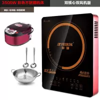 套餐三+5L饭煲 电磁炉灶半球家用正品触屏火锅炉防水迷你宿舍用节能炒菜电磁炉定制商品