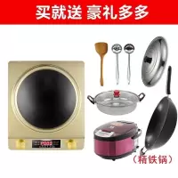 香槟金3500W套餐4 汤锅 铁锅 电饭煲 半球凹面电磁炉大功率3500W家用多功能一体锅全套凹型电磁灶定制商品