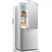 银色双门-128升(全国售后) 奥克斯升大容量电冰箱家用小型双开门宿舍租房用节能