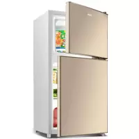 金色 奥克斯(AUX)家用双门迷你小型冰箱 冷藏冷冻保鲜小冰箱 宿舍租房节能小电冰箱