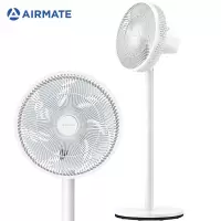白色 电风扇 艾美特(Airmate)电风扇落地扇七叶循环通风落地扇/家用节能低噪风扇/定时电风扇