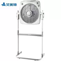 机械款灰色 艾美特电风扇立式升降转页扇家用落地扇机械式鸿运扇易拆洗12吋
