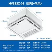 照明+吹风 300*300 艾美特凉霸厨房带照明超薄集成吊顶冷风扇嵌入吸顶式冷风机冷霸