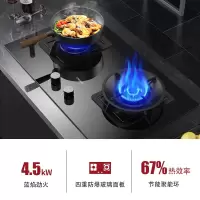 [新品旗舰]聚能高热效灶716A 液化气 德意(DE&amp;E)4.3KW大火力 钢化玻璃 一级能效 双灶嵌入式燃气灶