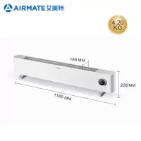艾美特(Airmate) 踢脚线取暖器石墨烯电暖器节能电暖气片家用办公节能省电大面积居浴两用移动地暖 HD22-K1石墨