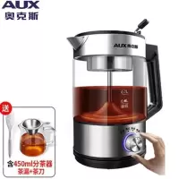 奥克斯(AUX)煮茶器蒸汽 黑茶煮茶壶 玻璃电热烧水壶 家用全自动 养生壶 蒸汽喷淋 升级保温款+1分茶器1茶漏1茶刀