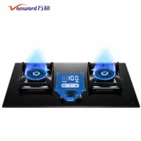 万和 Vanward 定时燃气灶5.2KW猛火灶 大火力嵌入式台式两用具家用双灶 钢化玻璃 全进风 T9L96天然气