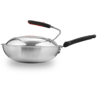 康巴赫炒锅304不锈钢不粘炒菜锅少油烟家用锅32cm电磁炉燃气灶通用 30cm升级全屏蜂巢