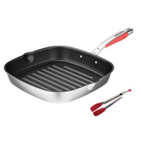 康巴赫316L不锈钢煎锅不粘锅蜂窝少油烟牛排锅28cm电磁炉燃气灶通用 加尔米氏煎锅 28cm