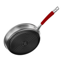 康巴赫煎锅316L不锈钢不粘平底锅升级双面蜂窝锅悦厨款电磁炉燃气通用配铲子 28cm