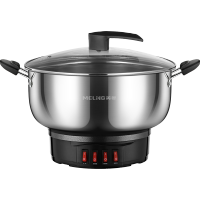 美菱(MEILING)电锅多功能电炒锅一体式电热锅家用电煮锅304不锈钢加厚电蒸锅电火锅 32cm单锅