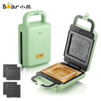 小熊(Bear)三明治机 电饼铛家用早餐机轻食机多功能华夫饼机双面加热不粘锅可拆双盘压烤吐司机 DBC-P06N2 绿色