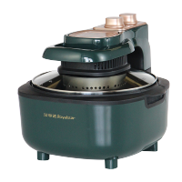 荣事达空气炸锅家用5L透明可视大容量多功能十大品牌电炸锅光波炉 [5.5L大容量]绿色可视旋钮款