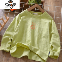 男童长袖T恤春秋季中大童竹节棉2022新款印花儿童装打底衫潮 七色王国