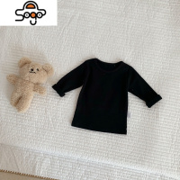 2022春秋款男女宝宝百搭纯色t恤婴幼儿圆领长袖套头棉质打底衫潮 七色王国T恤