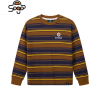 户外童装儿童秋装女童条纹长袖t恤秋季男童卫衣早秋上衣潮 七色王国T恤