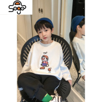 男童T恤秋装2022秋季新款儿童卡通动漫休闲长袖男孩打底衫上衣潮 七色王国