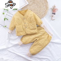 男女儿童秋冬套装加厚中小童宝宝棉服袄保暖睡衣长袖家居服两件套 七色王国