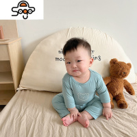 ins韩版婴儿睡衣夏季薄款宝宝家居服冰凉丝滑空调服护肚2件套装 七色王国